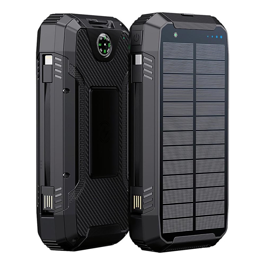 Winner Group - Power Bank con ricarica wireless e pannello solare 20000 mAh 20W PD