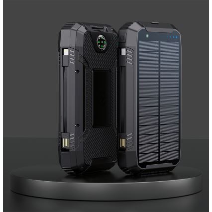 Winner Group - Power Bank con ricarica wireless e pannello solare 20000 mAh 20W PD