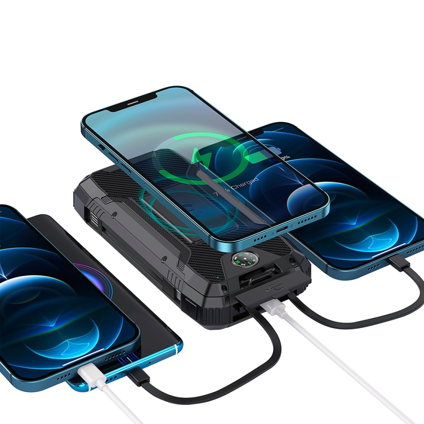 Winner Group - Power Bank con ricarica wireless e pannello solare 20000 mAh 20W PD