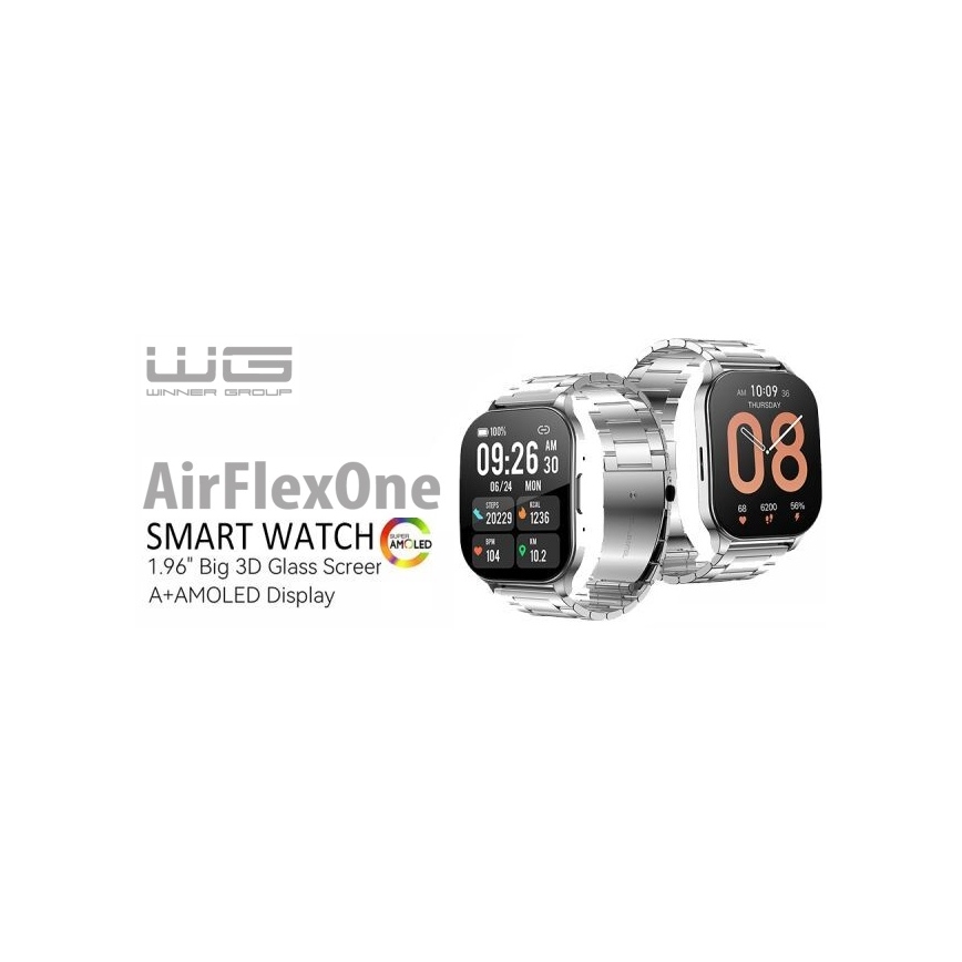 Winner Group - Smart watch AirFlexOn 300 mAh IP68 argento