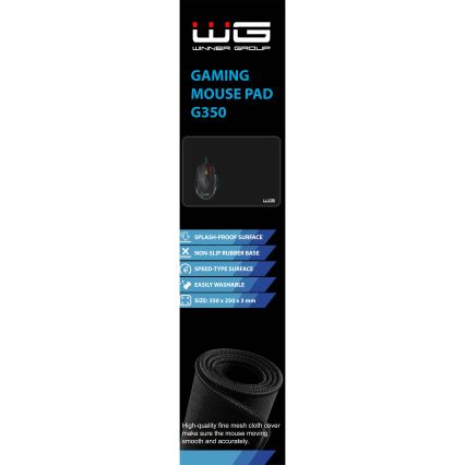 Winner Group - Tappetino per mouse da gioco 35x25 cm nero