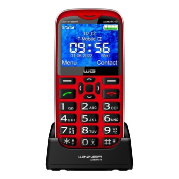 Winner Group - Telefono cellulare per anziani 1600 mAh rosso