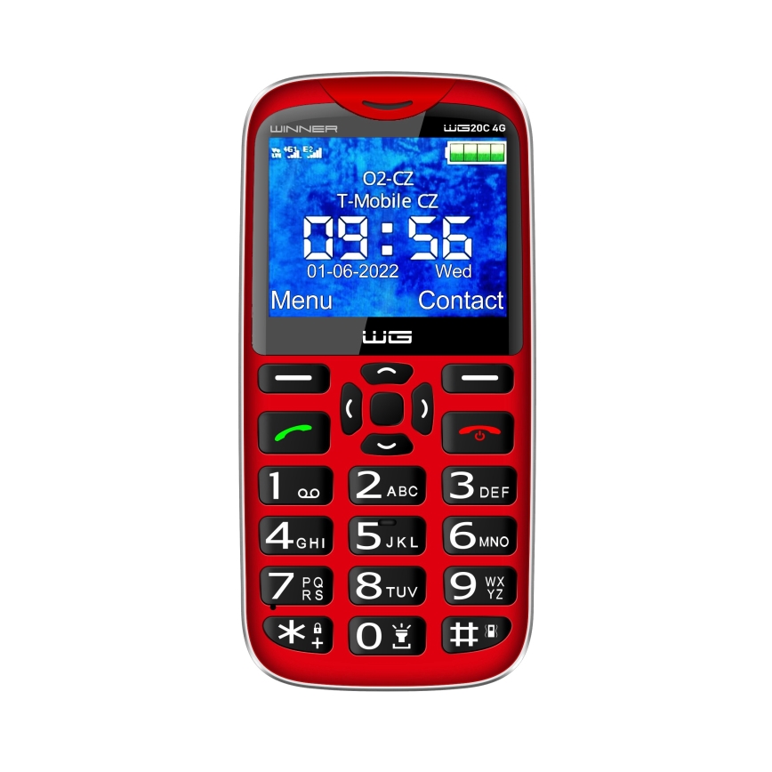 Winner Group - Telefono cellulare per anziani 1600 mAh rosso