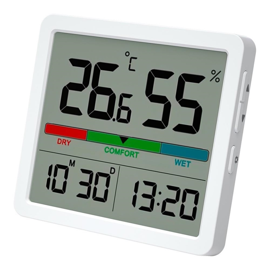 Winner Group - Termometro digitale con display LCD e misuratore di umidità 2xCR2032 bianco