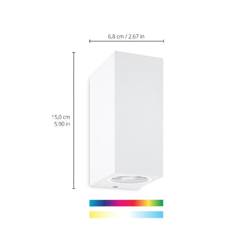 WiZ - Applique LED RGBW dimmerabile UP&DOWN 2xGU10/4,7W/230V 2200-6500K Wi-Fi CRI 90 bianco