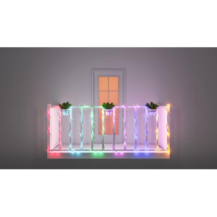 WiZ - Catena LED RGBW dimmerabile per esterni 160xLED 20m IP44 2700-5000K Wi-Fi