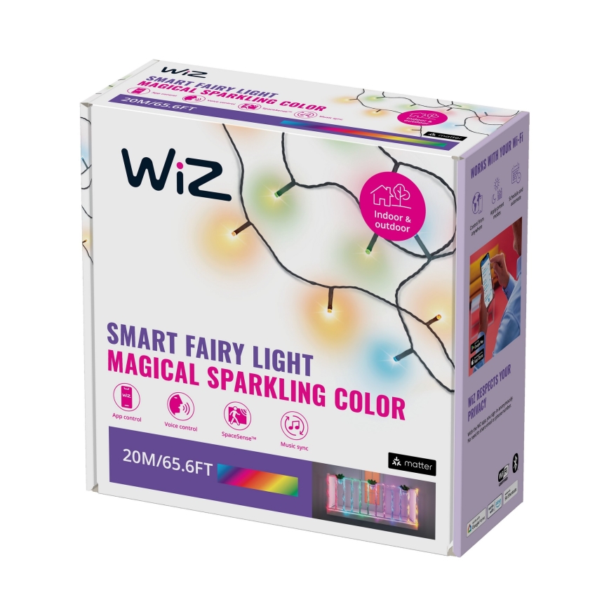 WiZ - Catena LED RGBW dimmerabile per esterni 160xLED 20m IP44 2700-5000K Wi-Fi