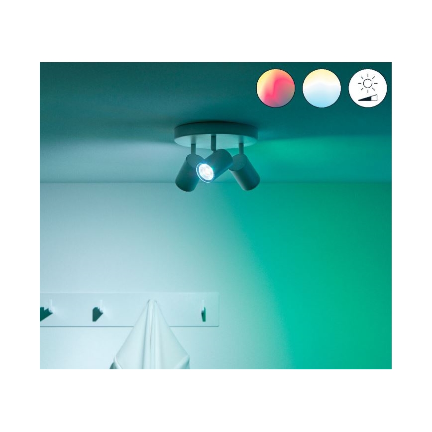 WiZ - Faretto LED RGBW Dimmerabile IMAGEO 3xGU10/4,9W/230V 2200-6500K Wi-Fi CRI 90 bianco