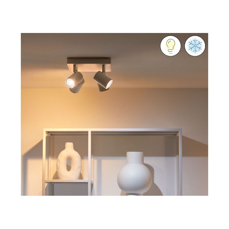 WiZ - Faretto LED RGBW Dimmerabile IMAGEO 4xGU10/4,9W/230V 2200-6500K Wi-Fi CRI 90 bianco