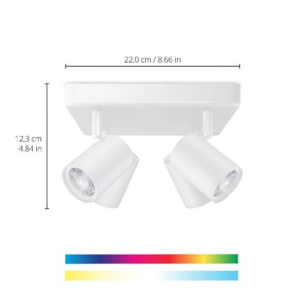 WiZ - Faretto LED RGBW Dimmerabile IMAGEO 4xGU10/4,9W/230V 2200-6500K Wi-Fi CRI 90 bianco