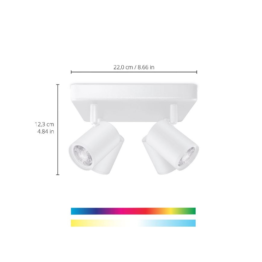 WiZ - Faretto LED RGBW Dimmerabile IMAGEO 4xGU10/4,9W/230V 2200-6500K Wi-Fi CRI 90 bianco