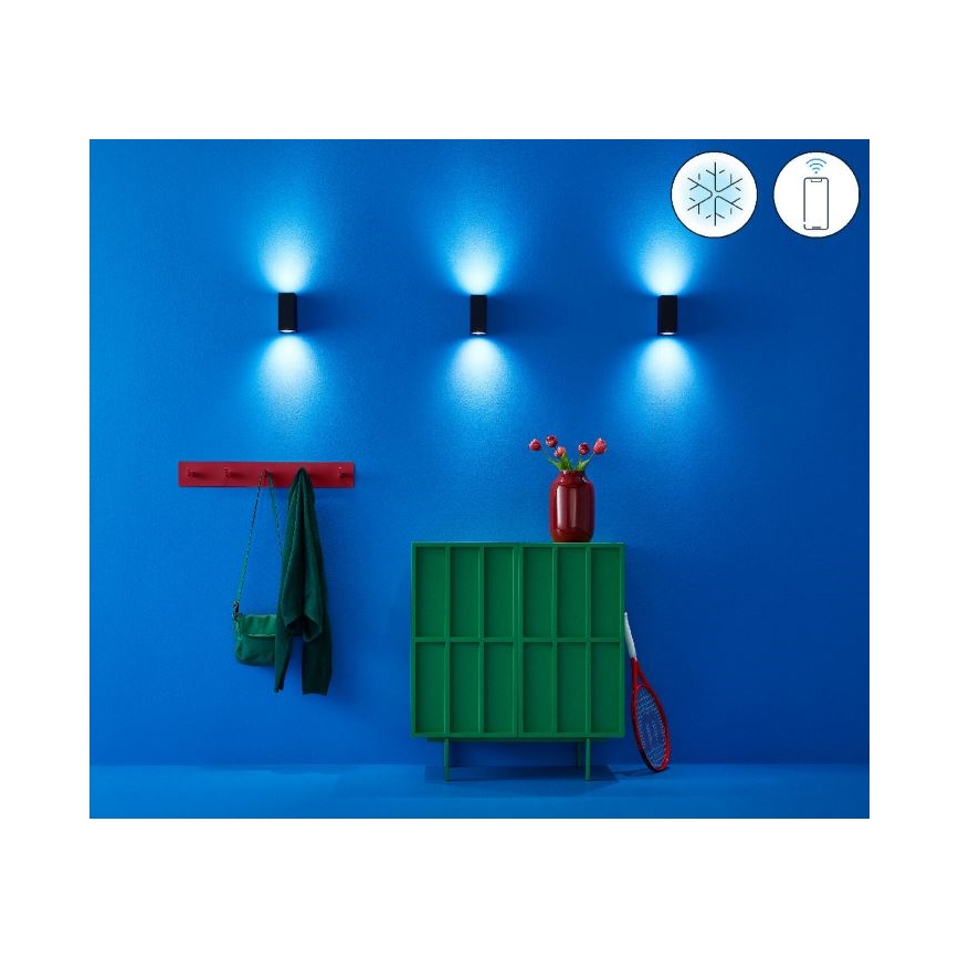 WiZ -LED RGBW Applique dimmerabile UP&DOWN 2xGU10/4,7W/230V 2200-6500K Wi-Fi CRI 90 nero