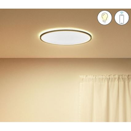 WiZ - Plafoniera LED dimmerabile SUPERSLIM LED/22W/230V 2700-6500K Wi-Fi nero