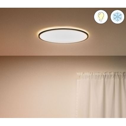 WiZ - Plafoniera LED dimmerabile SUPERSLIM LED/22W/230V 2700-6500K Wi-Fi nero