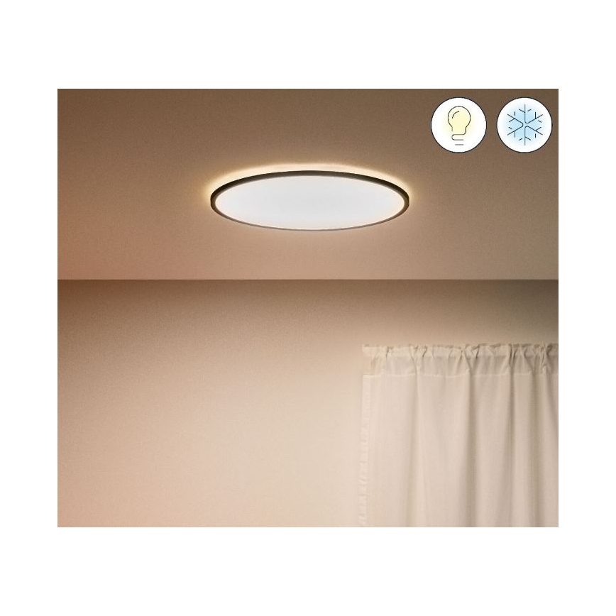 WiZ - Plafoniera LED dimmerabile SUPERSLIM LED/22W/230V 2700-6500K Wi-Fi nero