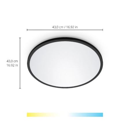 WiZ - Plafoniera LED dimmerabile SUPERSLIM LED/22W/230V 2700-6500K Wi-Fi nero