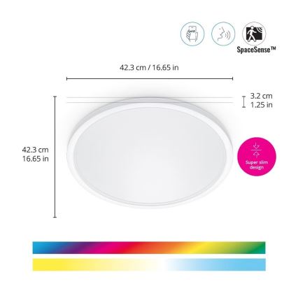 WiZ - Plafoniera LED RGB dimmerabile SUPERSLIM LED/22W/230V 2700-6500K Wi-Fi bianco