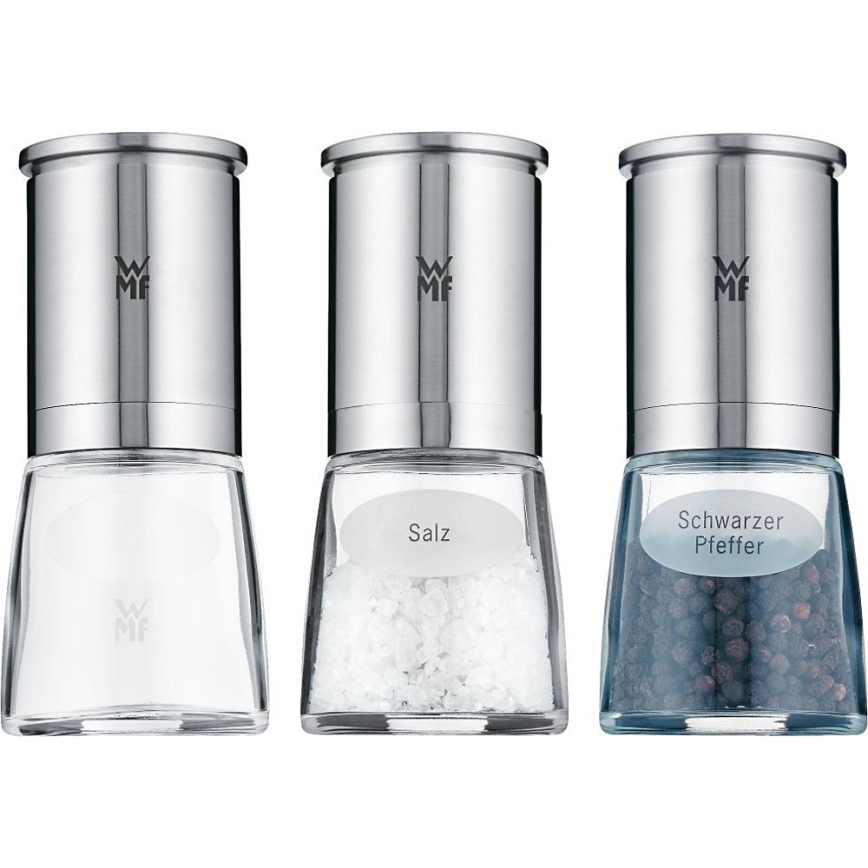 WMF - SET 3x Macina spezie DE LUXE acciaio inossidabile