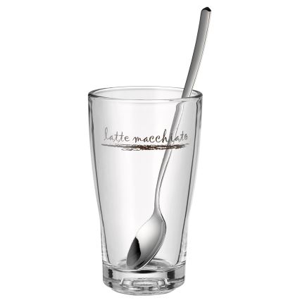 WMF - Set di bicchieri e cucchiai per latte macchiato CLEVER & MORE 6 pz