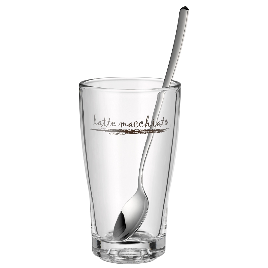 WMF - Set di bicchieri e cucchiai per latte macchiato CLEVER & MORE 6 pz