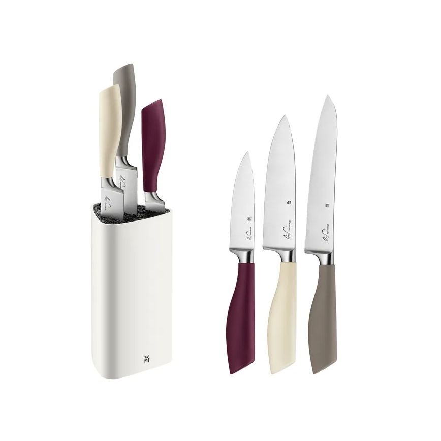 WMF - Set di coltelli da cucina con ceppo ELEMENTS, 4 pezzi