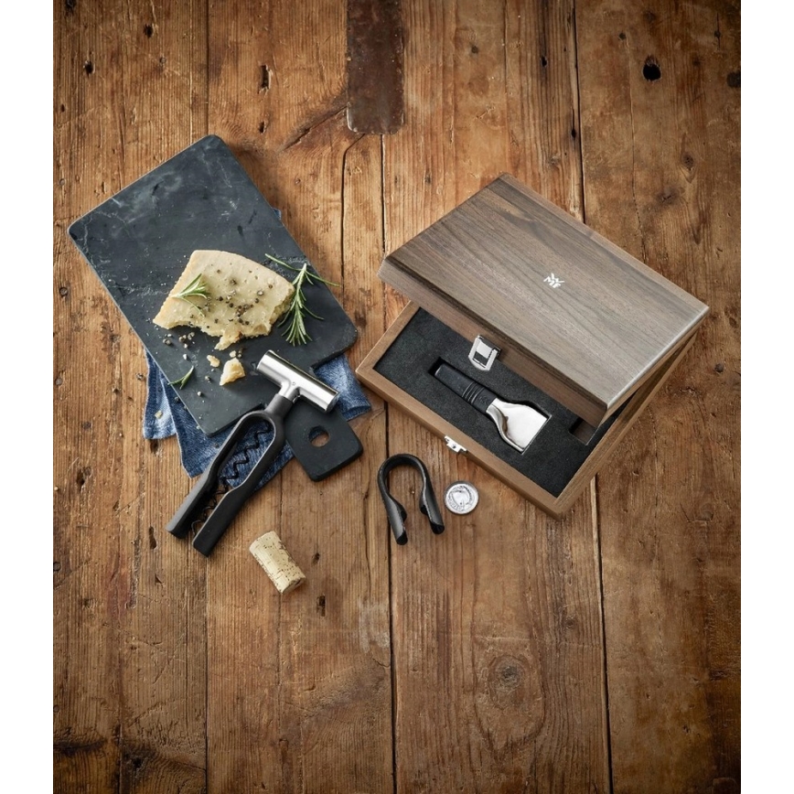 WMF - Set per sommelier, 3 pezzi, noce