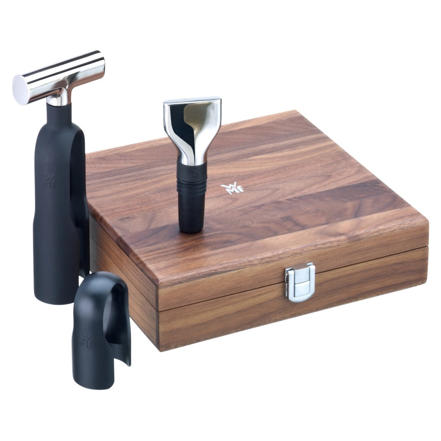 WMF - Set per sommelier, 3 pezzi, noce
