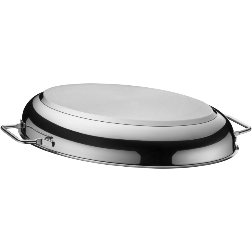 WMF - Teglia ovale con coperchio 41x28,5 x18 cm in acciaio inox