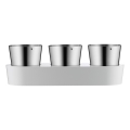 WMF - Vaso per erbe aromatiche autoinnaffiante 3pz GOURMET bianco/acciaio inossidabile