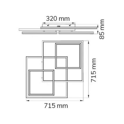 Wofi 10644 - Lampadario a plafone LED dimmerabile VISO LED/62W/230V