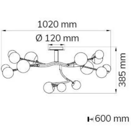 Wofi 10697 - Lampadario a plafone JASMINE 15xG9/10W/230V