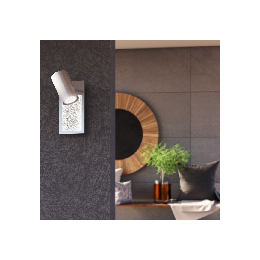 Wofi 11589 - Luce Spot da parete a LED BALI 1xGU10/5W/230V + LED/6W/230V