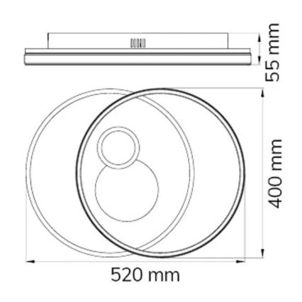 Wofi 11621 - Plafoniera LED dimmerabile AKON LED/38W/230V 2700-5500K + telecomando