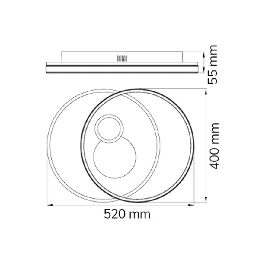 Wofi 11621 - Plafoniera LED dimmerabile AKON LED/38W/230V 2700-5500K + telecomando