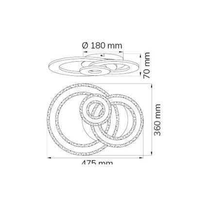 Wofi 11791 - Plafoniera LED dimmerabile RIO LED/24,5W/230V 3000K