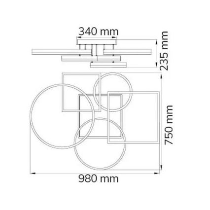 Wofi 11981 - Lampadario a plafone LED dimmerabile VAASA LED/80W/230V