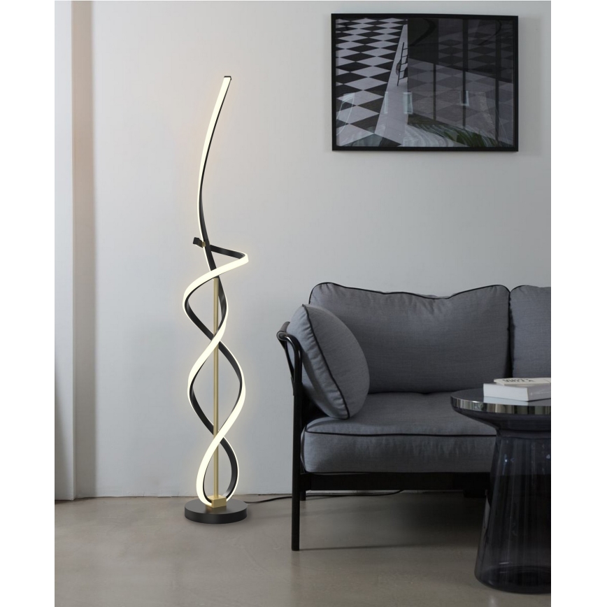 Wofi 3134-104 - Lampada da terra dimmerabile a LED INDIGO LED/31W/230V nero/oro