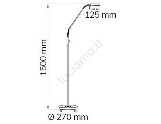 Lampada Da Terra WOFI Fynn | Altezza 150 Cm, Diametro 25 Cm | Attacco E27, 60W, Paralume In Tessuto Bianco