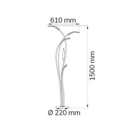 Wofi 3326.05.01.5000 - Lampada da terra dimmerabile a LED HAMPTON 5xLED/5,2W/230V + telecomando