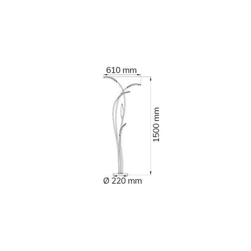 Wofi 3326.05.01.5000 - Lampada da terra dimmerabile a LED HAMPTON 5xLED/5,2W/230V + telecomando