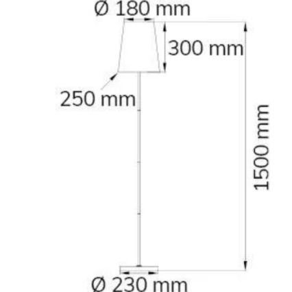 Wofi 3329.01.10.6000 - Lampada da terra FYNN 1xE27/60W/230V nero