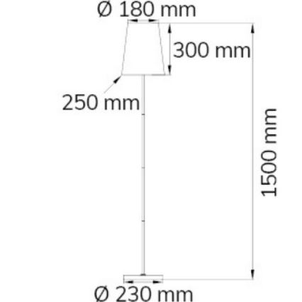 Wofi 3329.01.50.6000 - Lampada da terra FYNN 1xE27/60W/230V grigio