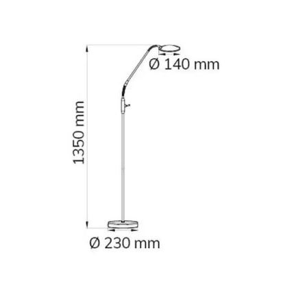 Wofi 3446.01.54.7000 - Lampada da terra dimmerabile a LED ORTA LED/12W/230V cromo lucido