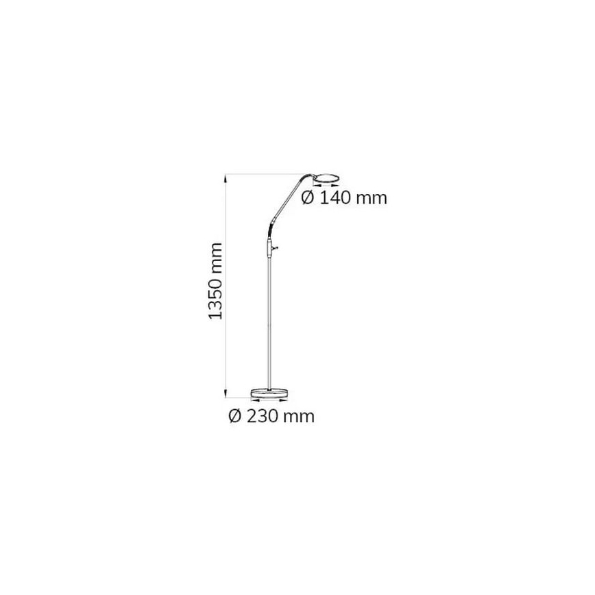 Wofi 3446.01.54.7000 - Lampada da terra dimmerabile a LED ORTA LED/12W/230V cromo lucido