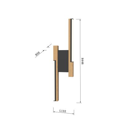 Wofi 4031-206- Applique a LED dimmerabile PALERMO 11W/230V legno/nero