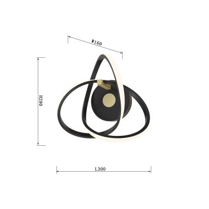 Wofi 4134-104 - Applique a LED INDIGO LED/14W/230V nero/oro