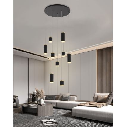 Wofi 5003-904 - Lampadario a sospensione con filo LED dimmerabile TOULOUSE LED/57W/230V nero/oro