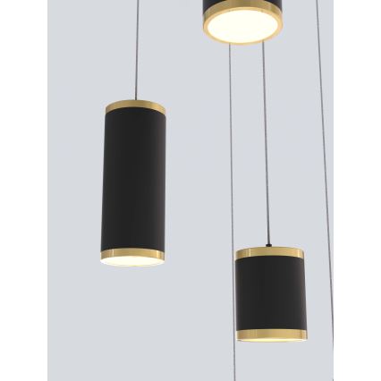 Wofi 5003-904 - Lampadario a sospensione con filo LED dimmerabile TOULOUSE LED/57W/230V nero/oro