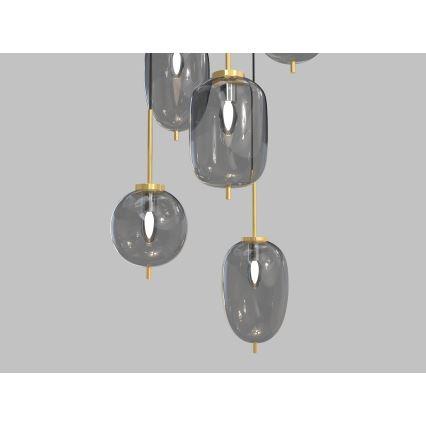 Wofi 5007-502 - Lampadario a sospensione con filo BELLEVILLE 6xE14/40W/230V nero/oro