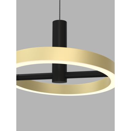 Wofi 5016-304 - Lampadario a sospensione con filo LED dimmerabile BREST LED/26W/230V nero/oro